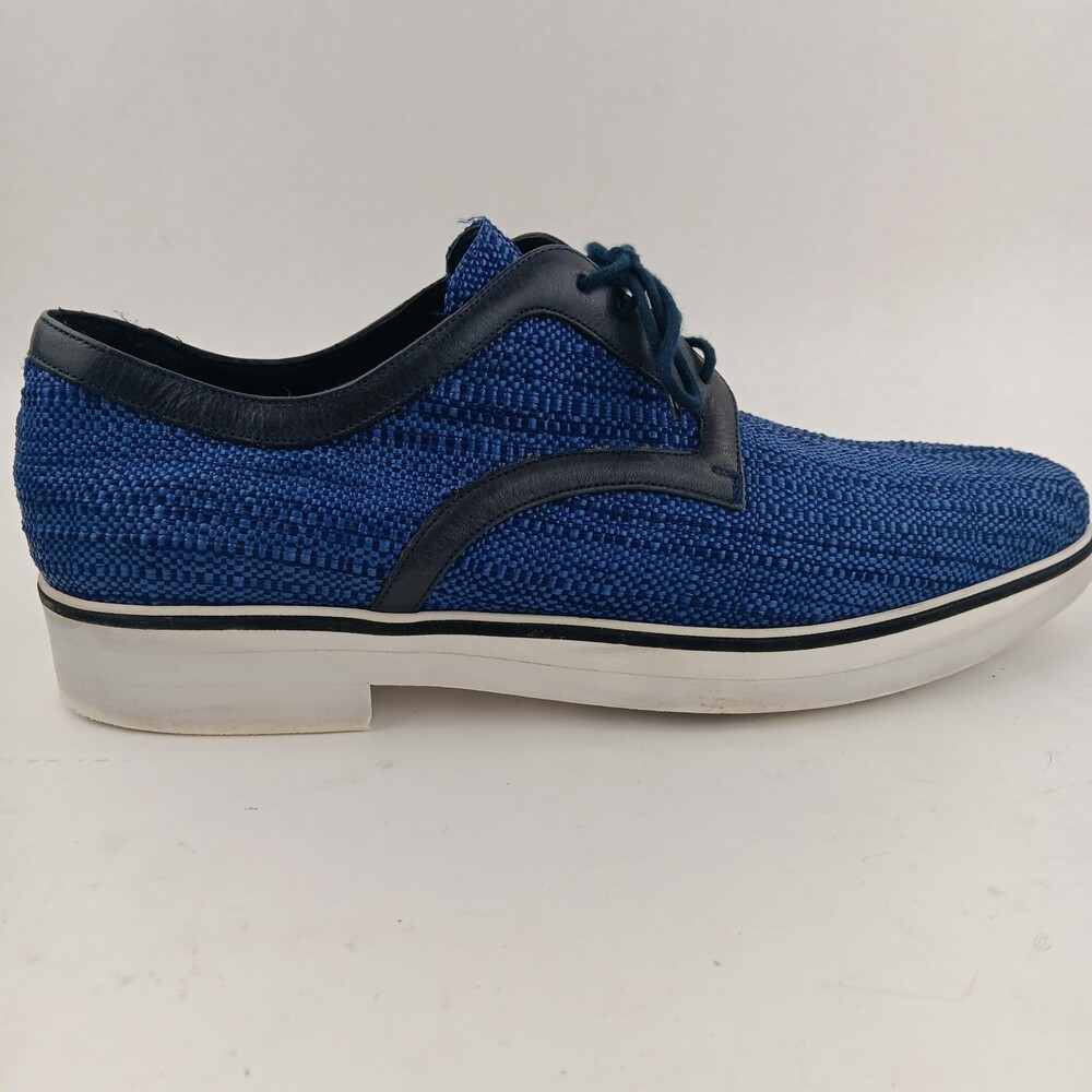 Nicholas Kirkwood Men's Blue Lace Up Low Top Round Toe Oxford Shoes Size 46.